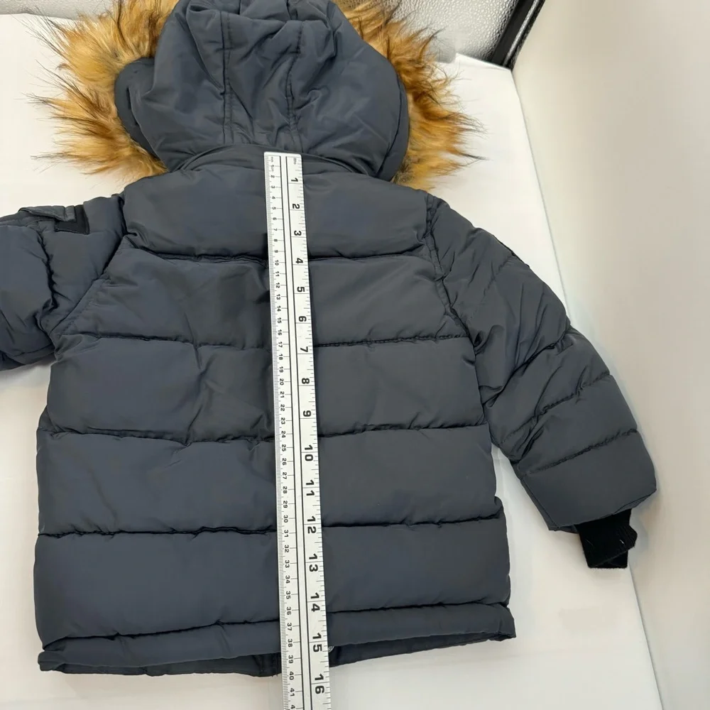 NWT Diesel Boys Charcoal Parka Bubble Removable Hooded Jacket size 2T